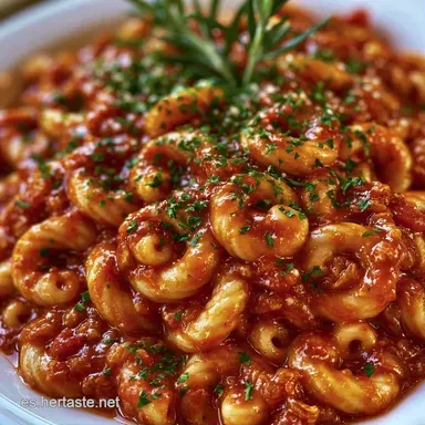 Macarrones Con Tomate Para 4 Personas Tarjeta de receta