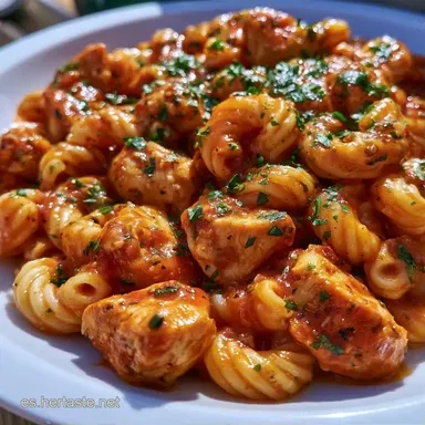 Macarrones Pollo Tomate en 30 Minutos Tarjeta de receta