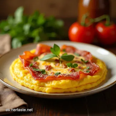 Omelette de Jam&oacute;n y Queso Mi receta f&aacute;cil y deliciosa Tarjeta de receta