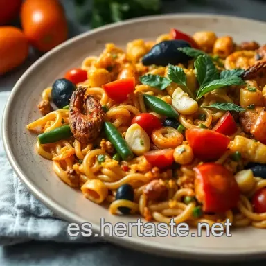 Paella Mixta: La Receta Espa&ntilde;ola que Celebra la Vida Tarjeta de receta