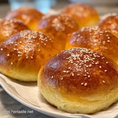 Pan de Hamburguesa: Fluffy, para 8 Porciones Tarjeta de receta
