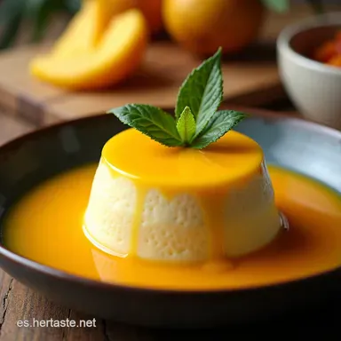 Panna Cotta de Mango Un Postre Tropical Cremoso Tarjeta de receta