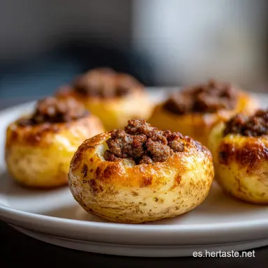 Papas Rellenas con Carne: 8 Porciones Tarjeta de receta