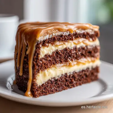 Pastel Alem&aacute;n de Chocolate en 55 Minutos con Coco y Nuez Tarjeta de receta