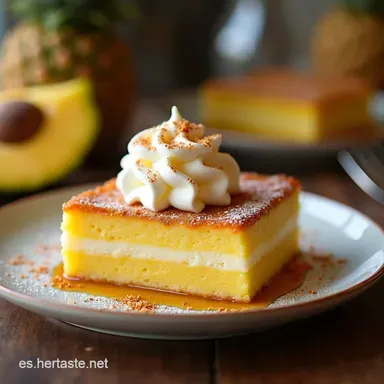 Pastel de tres leches pi&ntilde;a Mi receta para el postre m&aacute;s h&uacute;medo y cremoso Tarjeta de receta