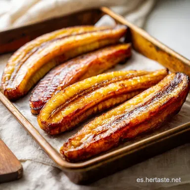 Pl&aacute;tanos Caramelizados en Bandeja al Horno Tarjeta de receta