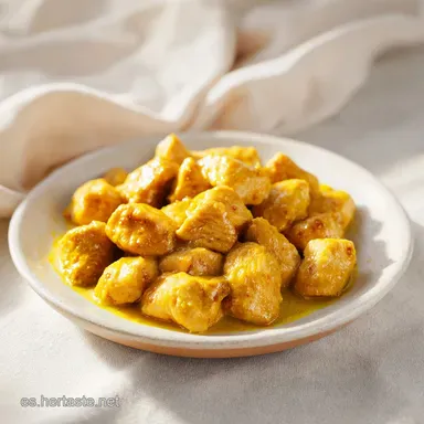 Pollo Al Curry Con Nata en 25 Minutos Tarjeta de receta