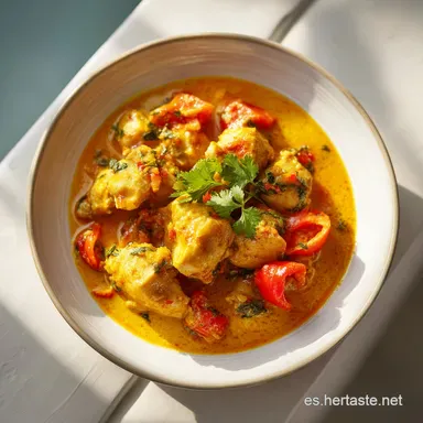 Pollo al Curry en 17 Minutos con Leche de Coco Tarjeta de receta