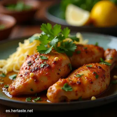 Pollo al Cilantro con Lim&oacute;n Jugoso y Listo en Minutos Tarjeta de receta
