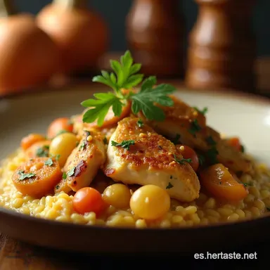 Receta Pollo a la Crema con Champi&ntilde;ones Elegante y Listo en 45 Minutos Tarjeta de receta