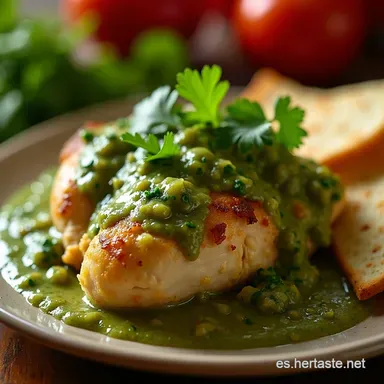 Pollo en Salsa de Cilantro Cremosa Receta F&aacute;cil Mexicana Tarjeta de receta