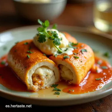 El Pollo Relleno Manejado Perfecto Con Manchego y Salsa Cremosa Tarjeta de receta