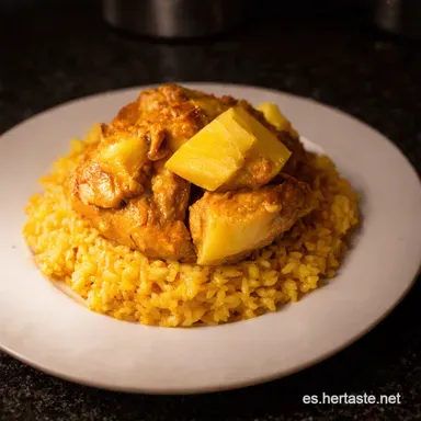 Pollo Tropical con Pi&ntilde;a y Arroz Un Sabor Caribe&ntilde;o F&aacute;cil Tarjeta de receta