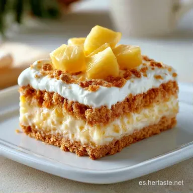 Postre De Pi&ntilde;a Con Galletas Tarjeta de receta