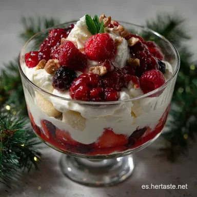 Postre Navide&ntilde;o: Mascarpone y Frutos Rojos Tarjeta de receta