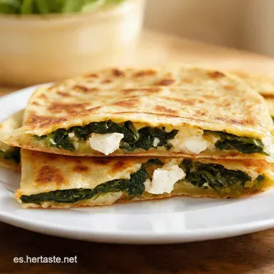 Quesadillas de Espinacas y Feta Desayuno R&aacute;pido y Sano Tarjeta de receta