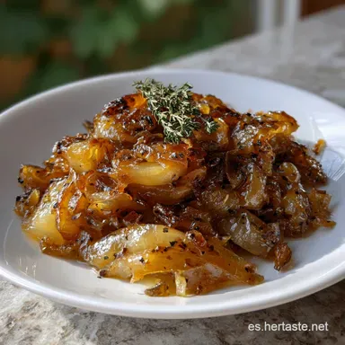 Cebolla Caramelizada Receta Tradicional Sin Az&uacute;car Tarjeta de receta