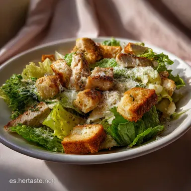 Receta de Ensalada Csar con Pollo: El Aderezo Cremoso Tarjeta de receta