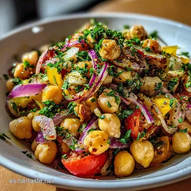 Receta Ensalada De Garbanzos With Budget Swap Table Tarjeta de receta