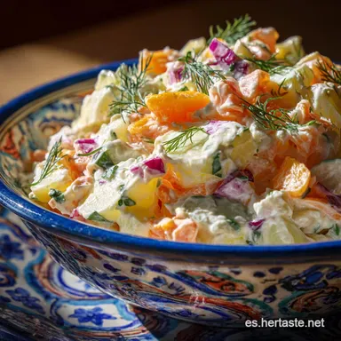 Receta Ensaladilla Rusa F&aacute;cil para 6 Raciones Tarjeta de receta