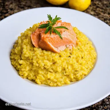 Risotto Salm&oacute;n F&aacute;cil Receta Cremosa al Lim&oacute;n que Enamora Tarjeta de receta