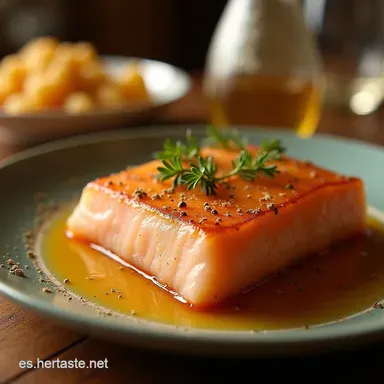 Salm&oacute;n con Mantequilla de Ajo Miel y Mostaza Receta F&aacute;cil al Horno Tarjeta de receta