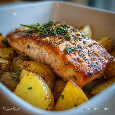 Salm&oacute;n con Patatas al Horno en 30 Minutos: Receta F&aacute;cil Tarjeta de receta