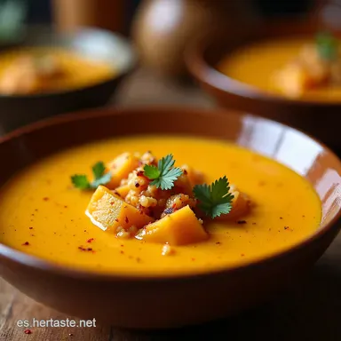 SOPA CREMOSA DE CALABAZA El Secreto del Asado para un Apapacho Sedoso Tarjeta de receta