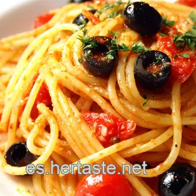 Spaghetti alla Puttanesca: &iexcl;Un Viaje a N&aacute;poles en tu Plato! Tarjeta de receta
