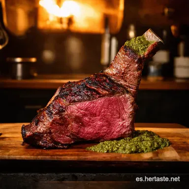 Tomahawk a la Parrilla El Rey de los Asados con Chimichurri Tarjeta de receta