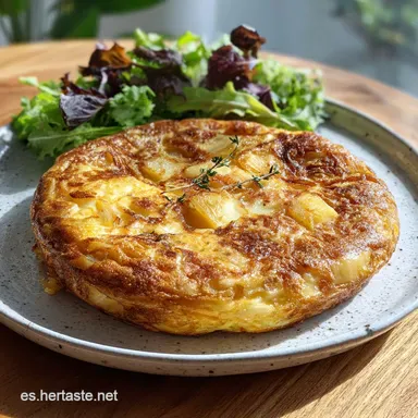 Tortilla de Patatas con Cebollas para 4 Tarjeta de receta