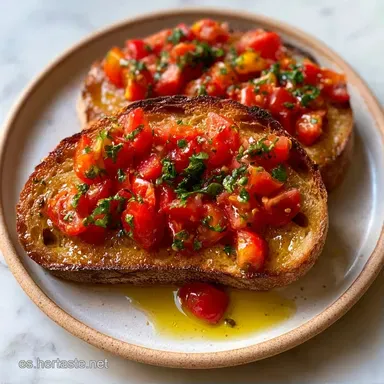 Tostada Con Tomate en 15 Minutos Tarjeta de receta