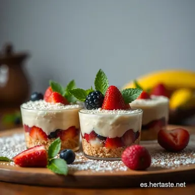 Vasitos de Fruta y Galleta: &iexcl;Postre F&aacute;cil y Crujiente! Tarjeta de receta