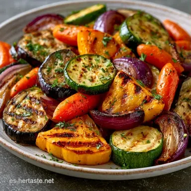 Verduras Asadas para 4 Personas Tarjeta de receta