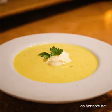 Vichyssoise Cremosa El Sabor del Verano Franc&eacute;s Tarjeta de receta