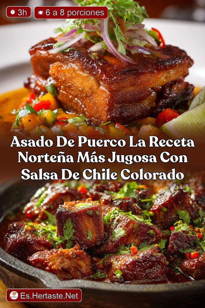 Asado de Puerco La Receta Norte&ntilde;a m&aacute;s Jugosa con Salsa de Chile Colorado