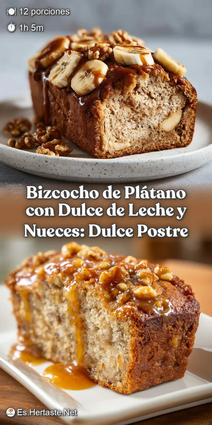 Close-up reveals moist crumb of banana cake, ribbons of rich caramel, and toasted walnuts. A tempting sweet treat!