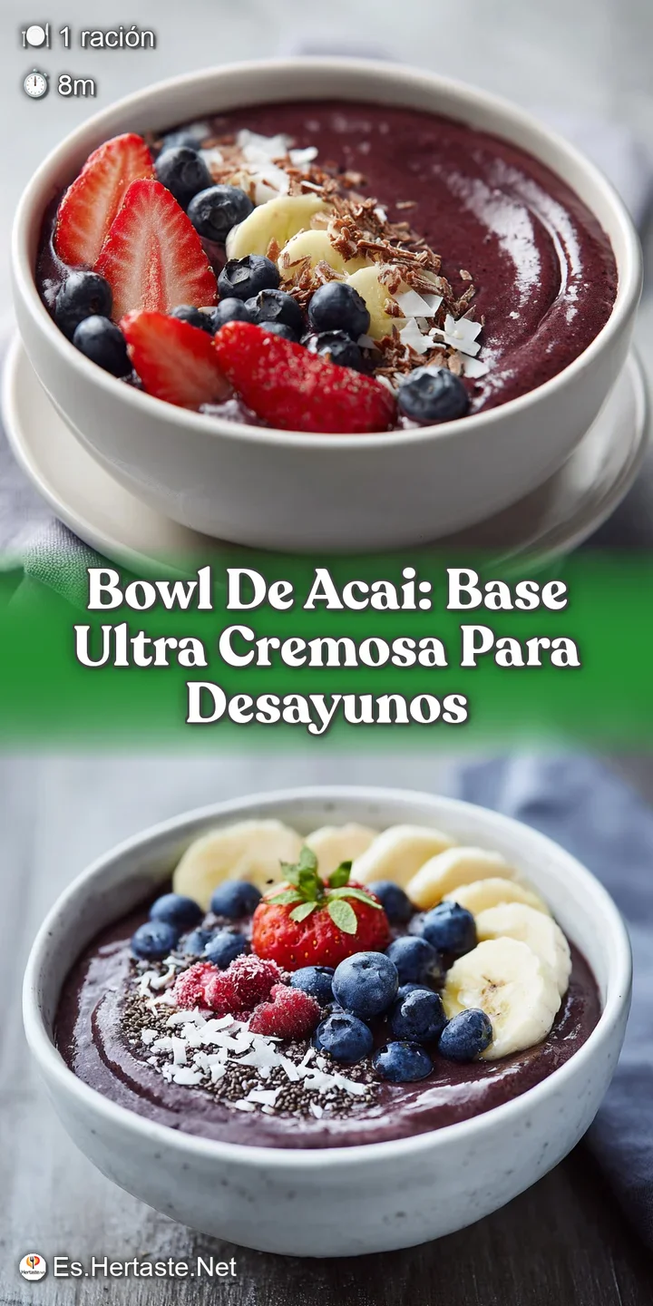 Creamy, deep purple acai base peeks through a mountain of bright berries and golden granola. Frosty and inviting.