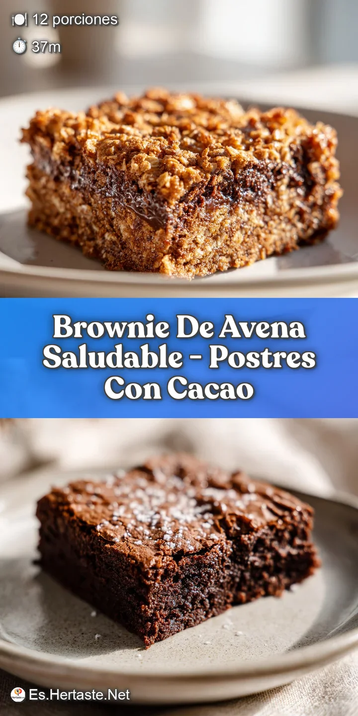 Close-up of a chewy oat brownie, its surface crinkled and studded with melted chocolate chips, hinting at a warm, comforti...