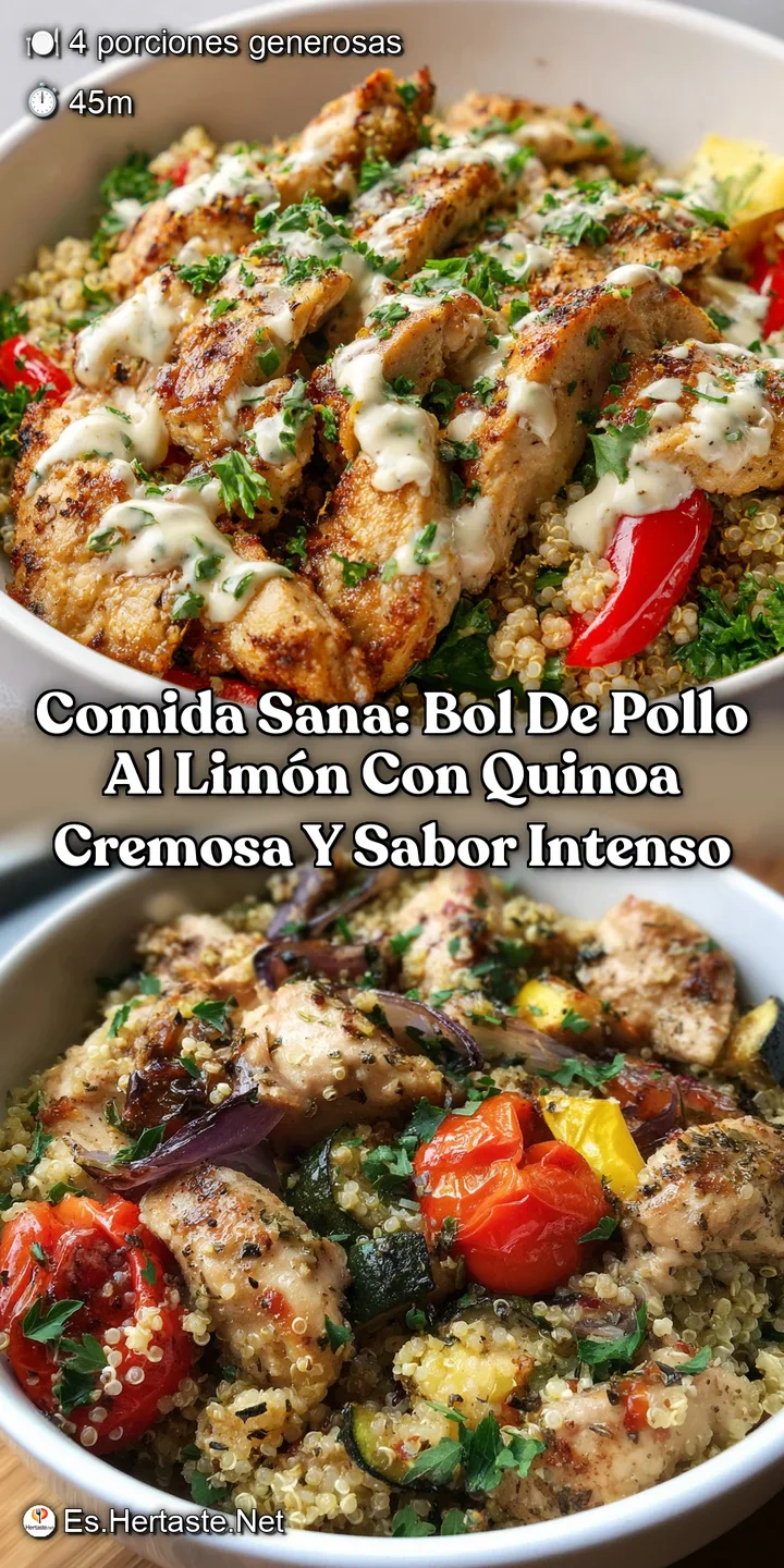 Comida sana: Bol de Pollo al Lim&oacute;n con Quinoa Cremosa y Sabor Intenso