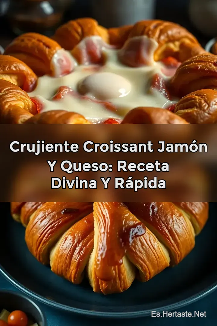 Crujiente Croissant Jam&oacute;n y Queso: Receta Divina y R&aacute;pida