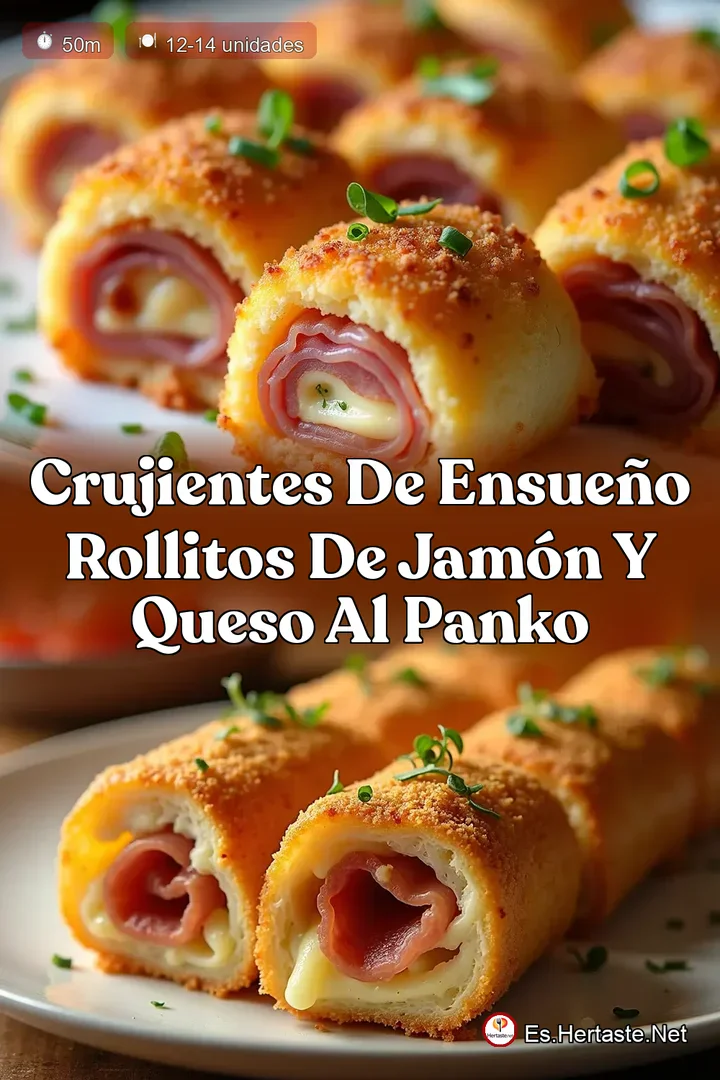 Crujientes de Ensue&ntilde;o Rollitos de Jam&oacute;n y Queso al Panko