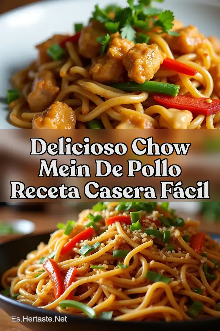 Delicioso Chow Mein de Pollo Receta Casera F&aacute;cil