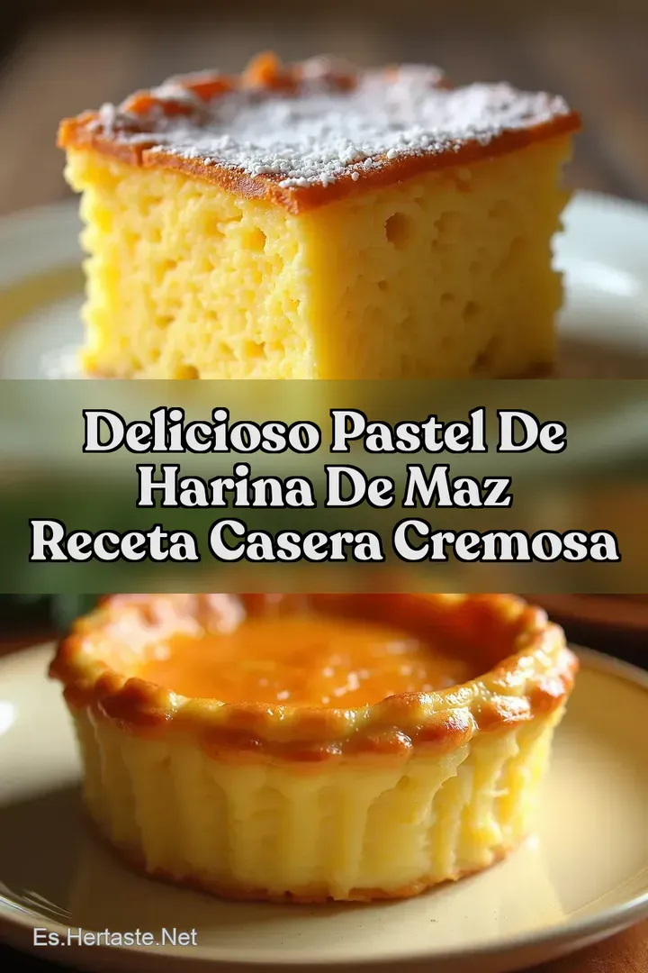 Delicioso Pastel de Harina de Maz Receta Casera Cremosa