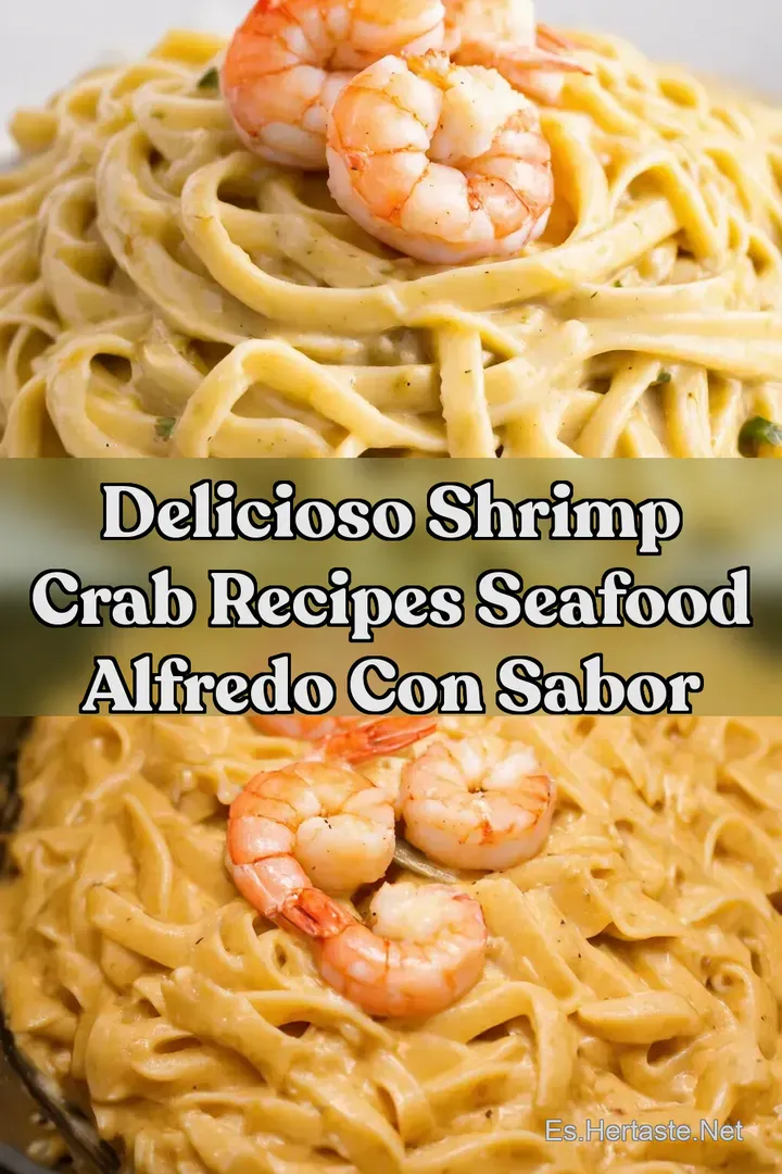 Delicioso Shrimp Crab Recipes Seafood Alfredo con Sabor