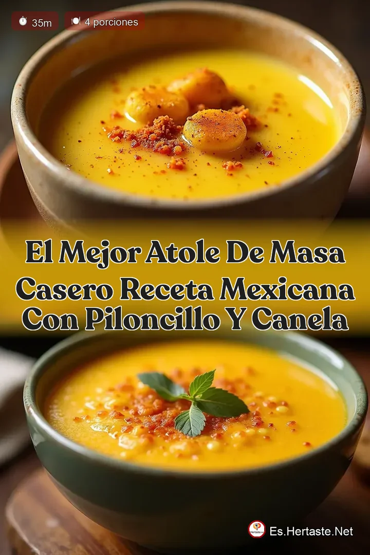 El Mejor Atole de Masa Casero Receta Mexicana con Piloncillo y Canela