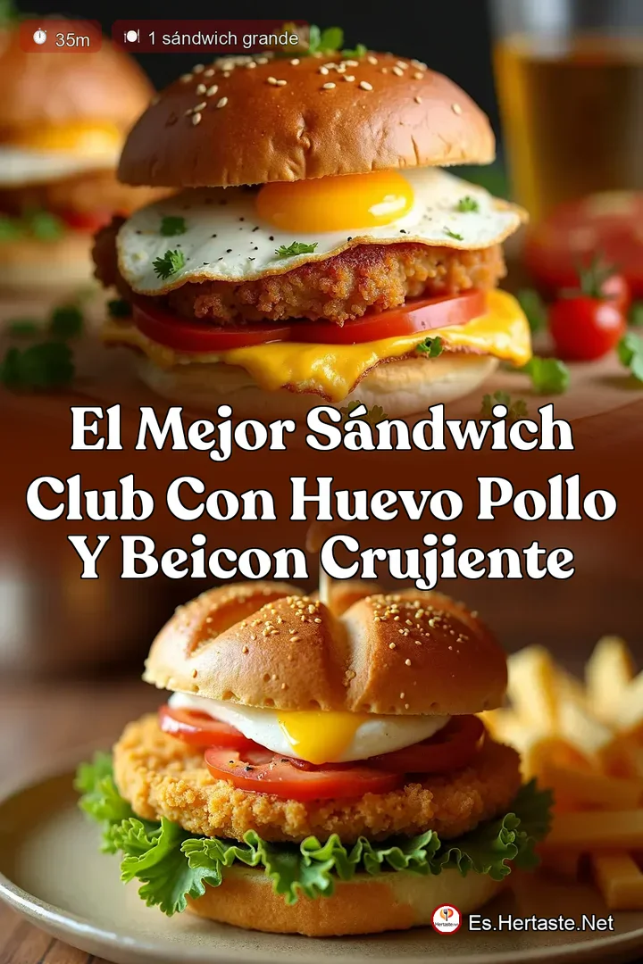 El Mejor S&aacute;ndwich Club con Huevo Pollo y Beicon Crujiente
