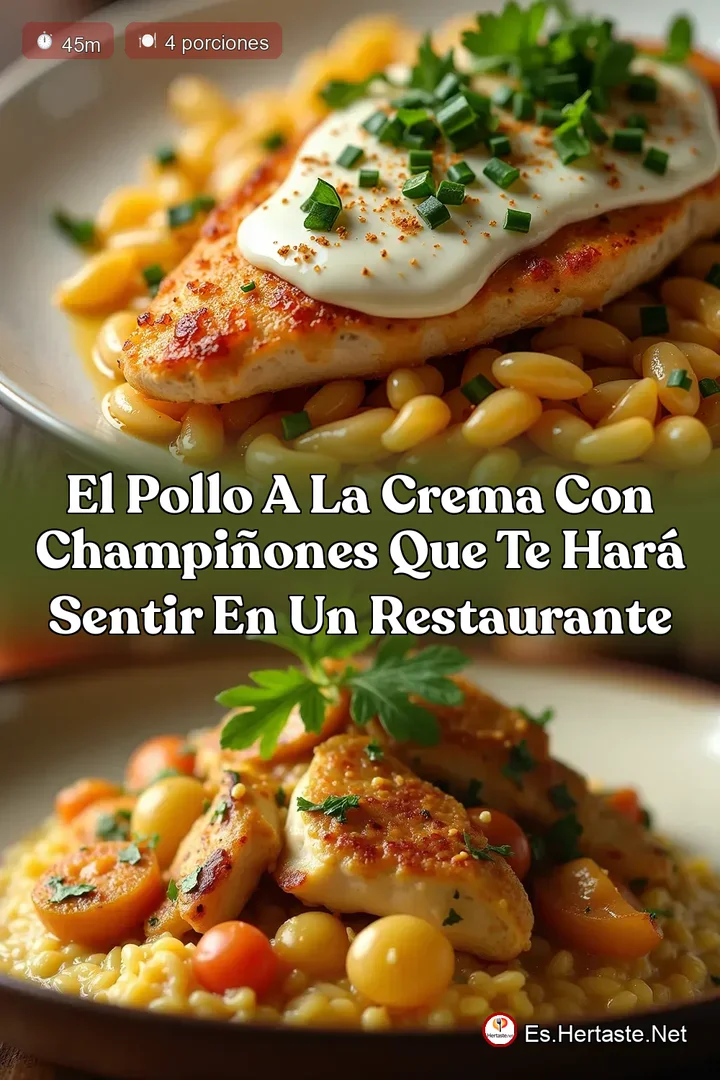 El Pollo a la Crema con Champi&ntilde;ones que te har&aacute; sentir en un restaurante