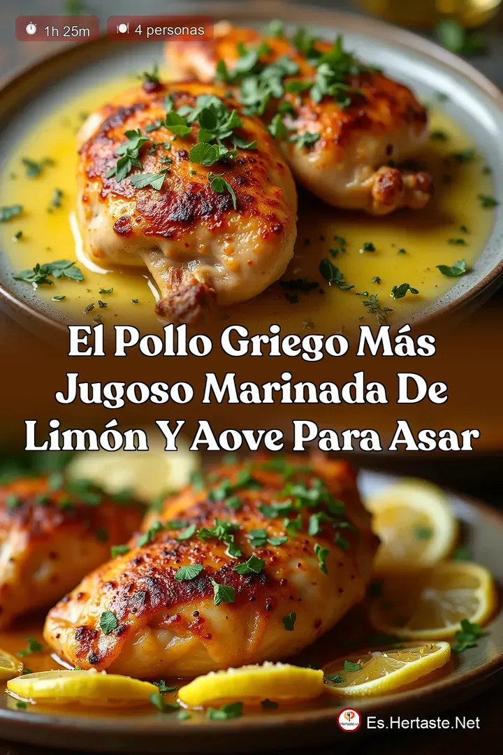 El Pollo Griego M&aacute;s Jugoso Marinada de Lim&oacute;n y AOVE para Asar
