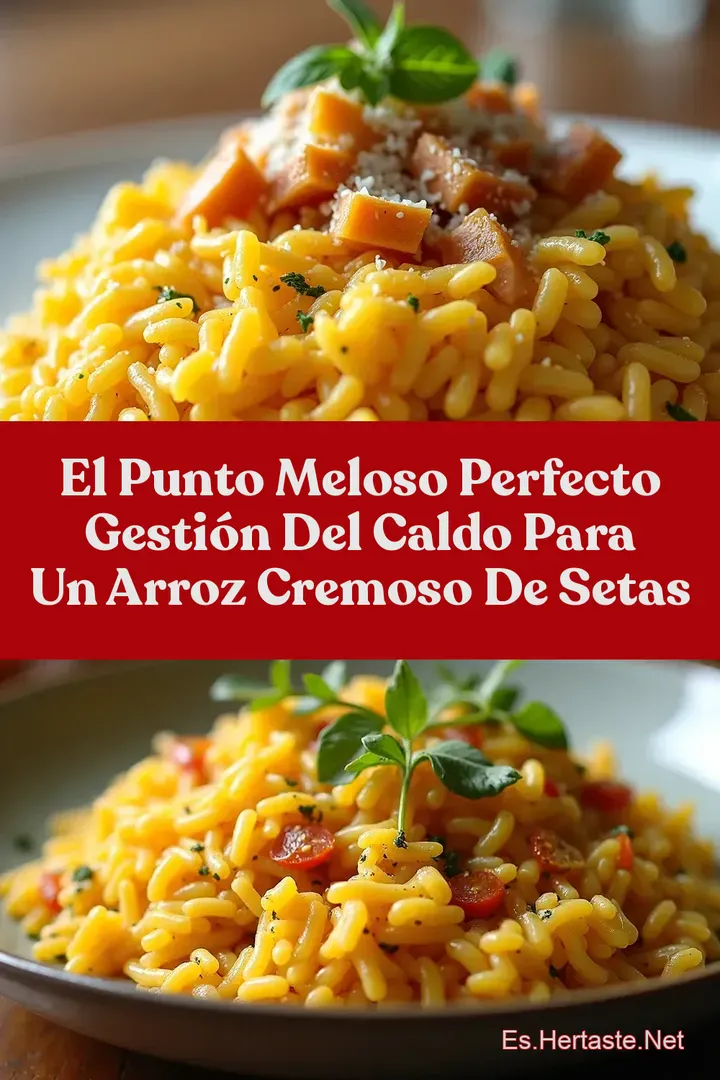 El Punto Meloso Perfecto Gesti&oacute;n del Caldo para un Arroz Cremoso de Setas